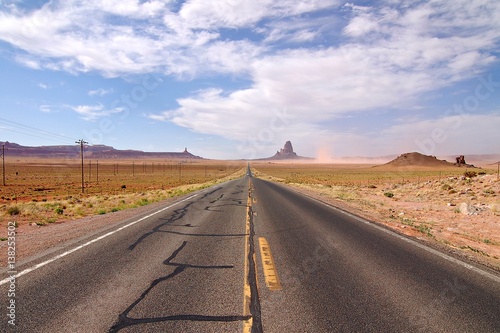 Lonely road to the Monument Valley