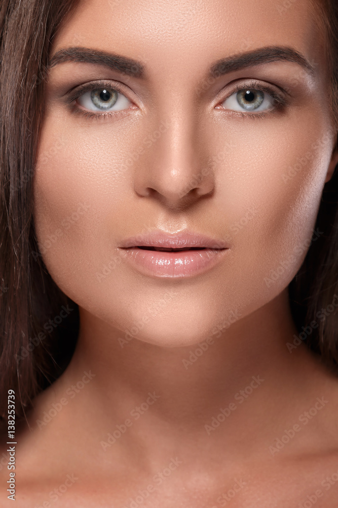Beautifulwoman with a perfect eyebrow shape and nude make-up Beautifulwoman with a perfect eyebrow shape and nude make-up
