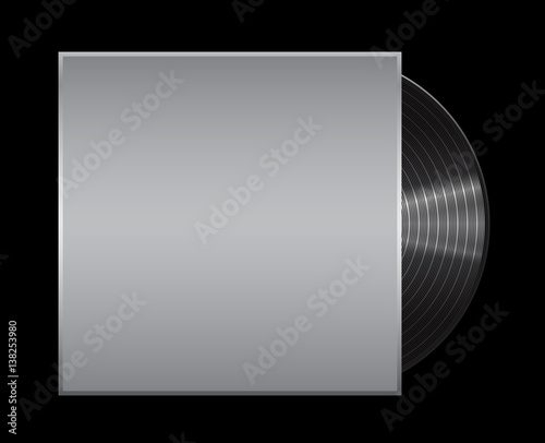 Vinyl record on black background . Eps 10 vector illustration