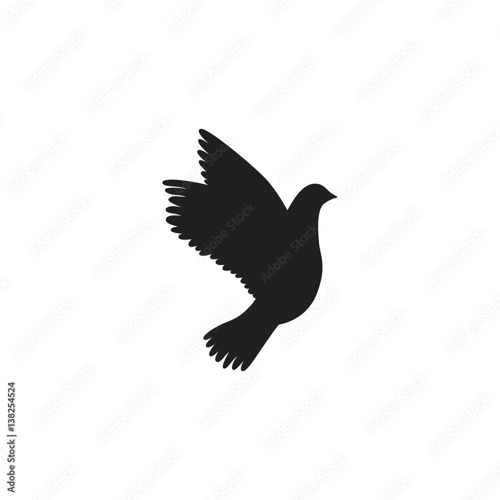 Obraz premium Dove icon. Pigeon silhouette. Dove of peace.