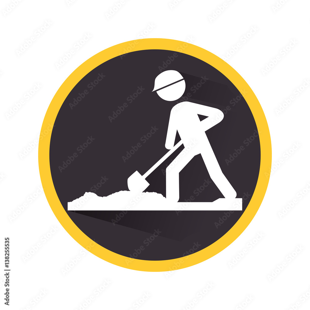construction worker avatar icon vector illustration design