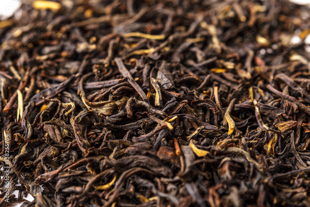 Premium quality Chinese black tea Dian Hong. Tea pattern background, tea macro Premium quality Chinese black tea Dian Hong. Tea pattern background, tea macro