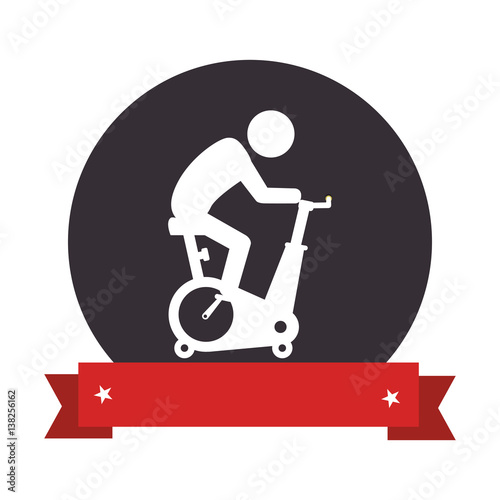 spinning bike gym icon vector illustration design