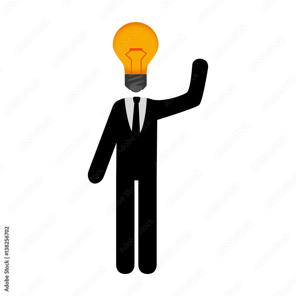 businessman with bulb light education icon vector illustration design businessman with bulb light education icon vector illustration design