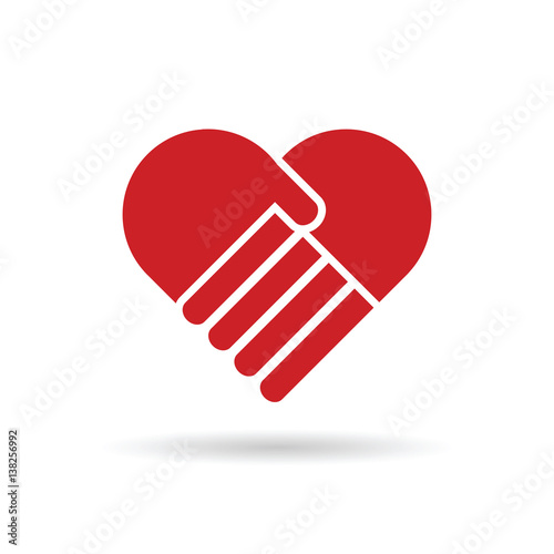 heart with hands in red color illustration