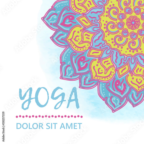 Vintage template design vector illustration of international yoga day