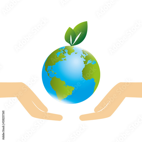 save the world planet ecology vector illustration design