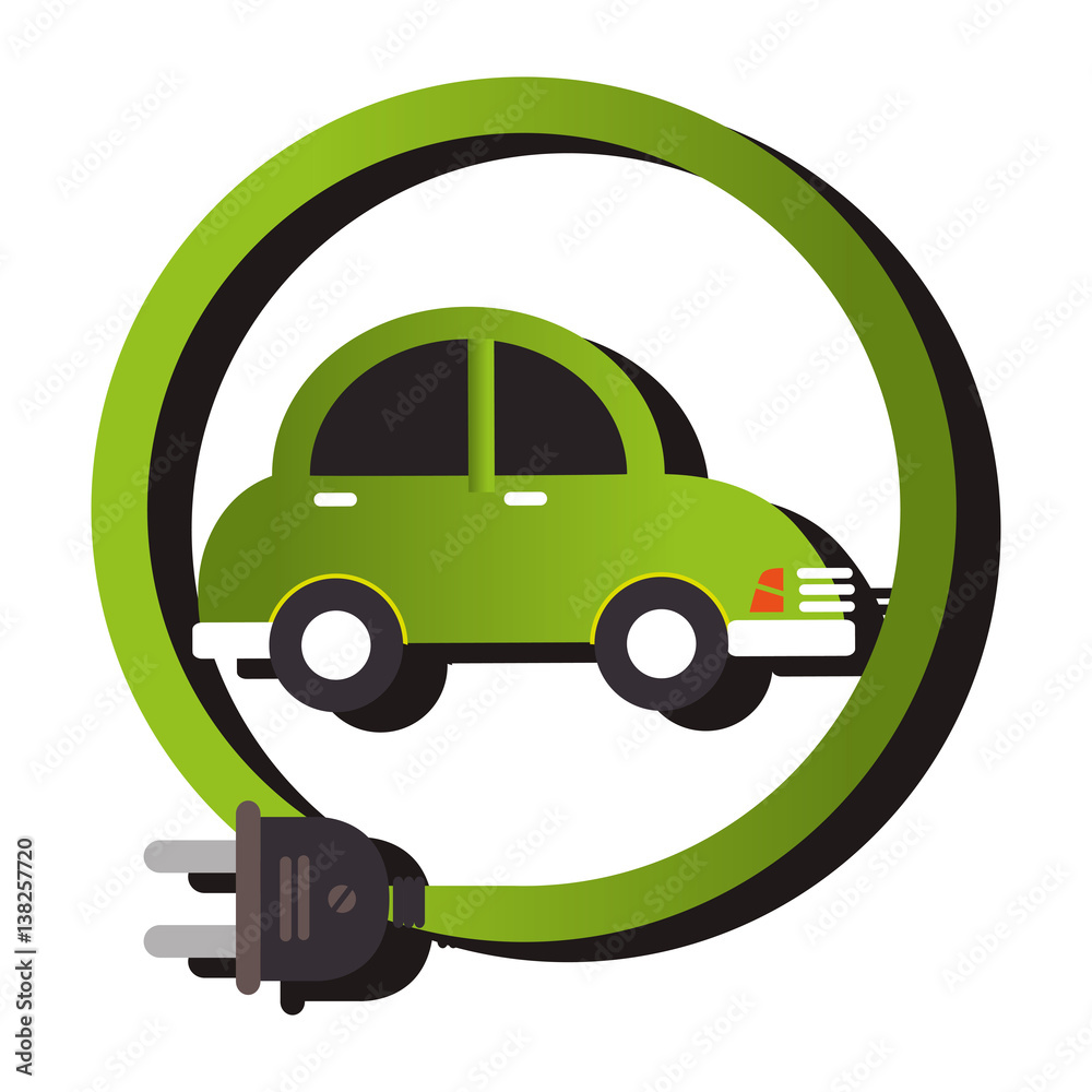 electric card ecology icon vector illustration design
