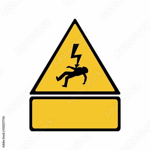 Electricity hazard sign vector design isolated on white background