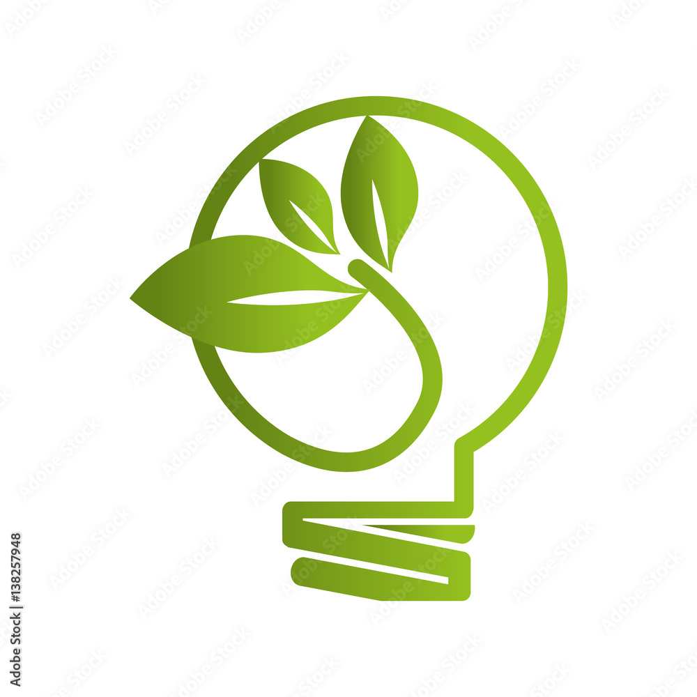 bulb with leafs ecology symbol vector illustration design bulb with leafs ecology symbol vector illustration design