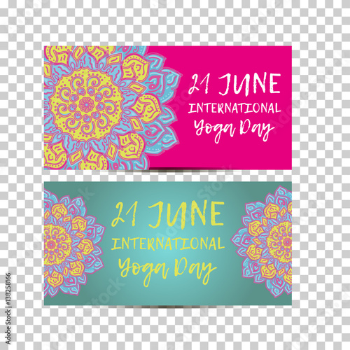 Vintage template design vector illustration of international yoga day