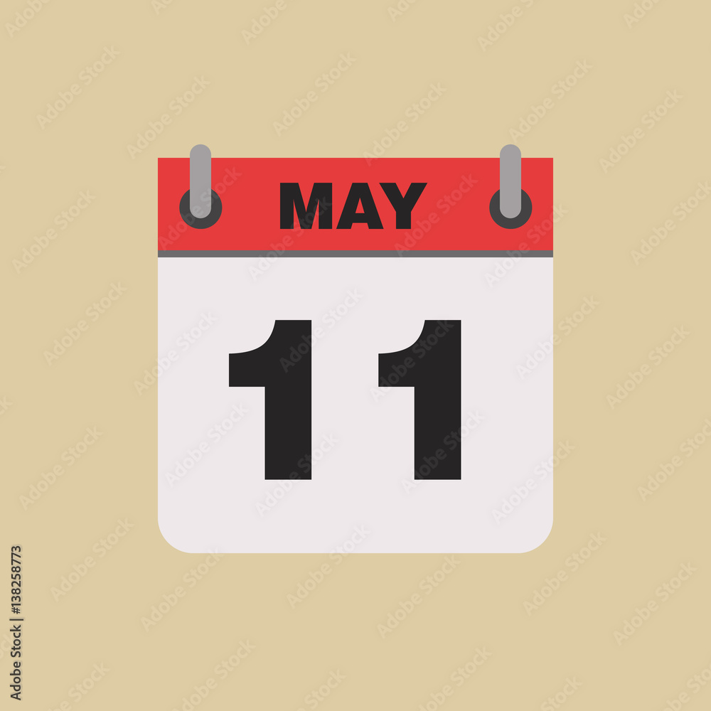 calendar flipping date time day month May simple flat vector illustration application app logo icon calendar flipping date time day month May simple flat vector illustration application app logo icon