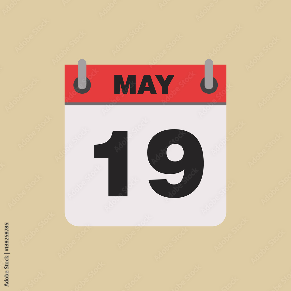 calendar flipping date time day month May simple flat vector illustration application app logo icon calendar flipping date time day month May simple flat vector illustration application app logo icon