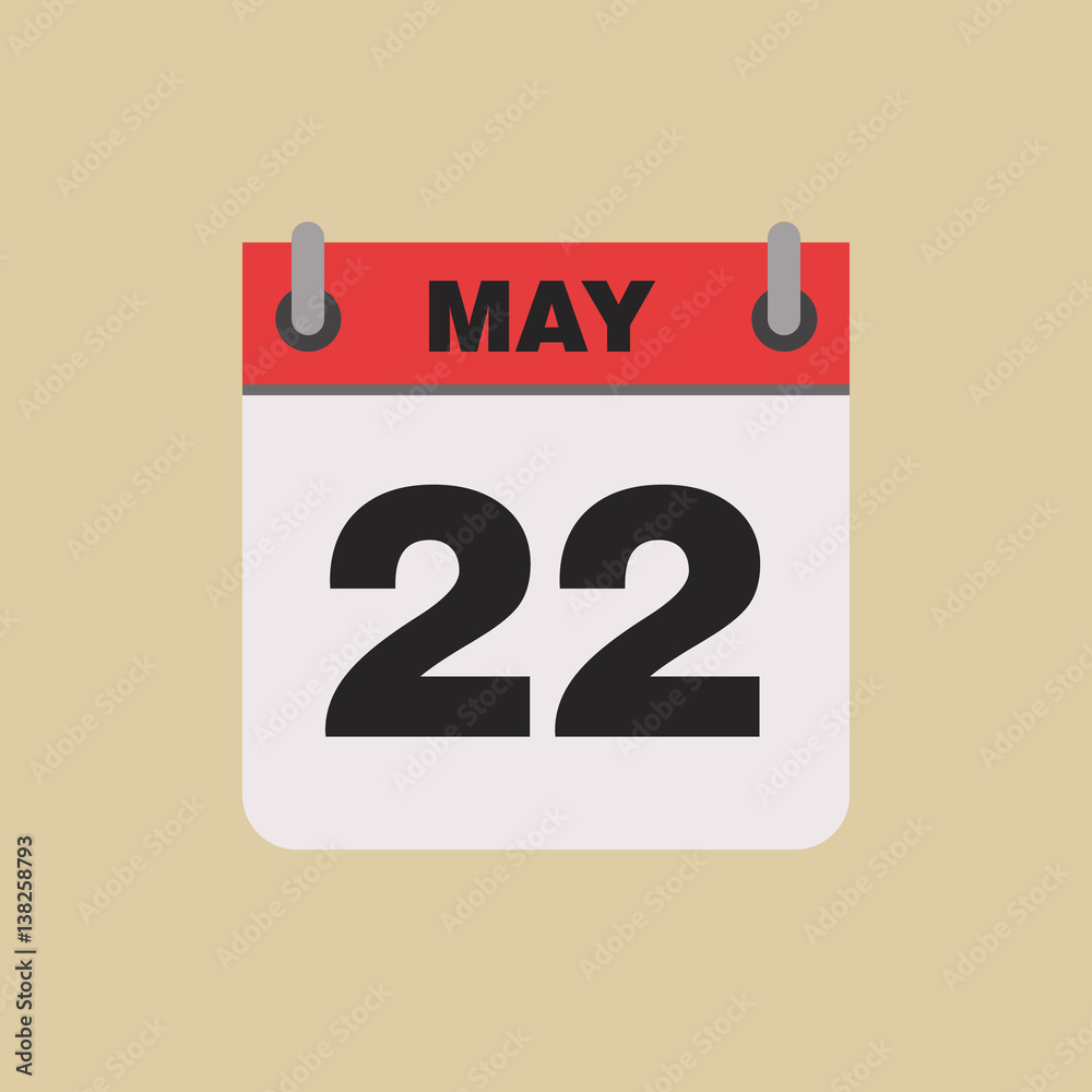 calendar flipping date time day month May simple flat vector illustration application app logo icon calendar flipping date time day month May simple flat vector illustration application app logo icon