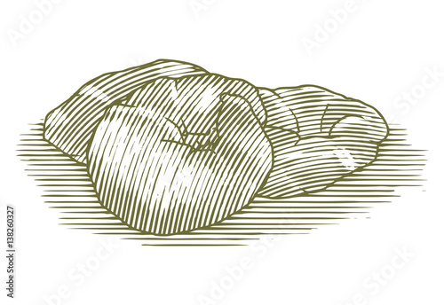 Woodcut Croissant