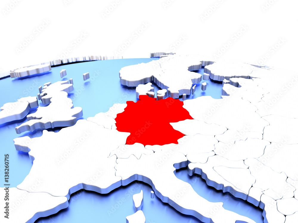 Obraz premium Germany on globe
