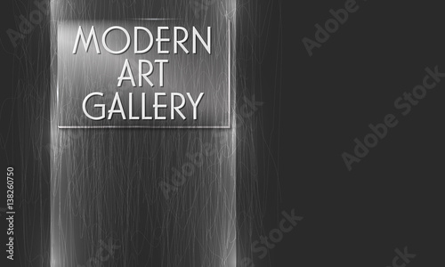 Abstract vector object with lines and lightning and the words modern art gallery