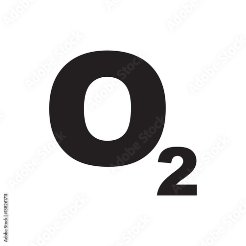 O2 oxygen icon illustration