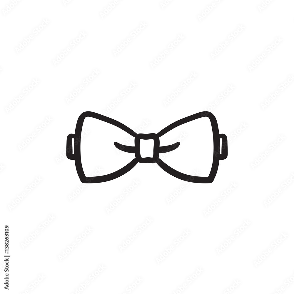 Fototapeta premium Bow tie sketch icon.