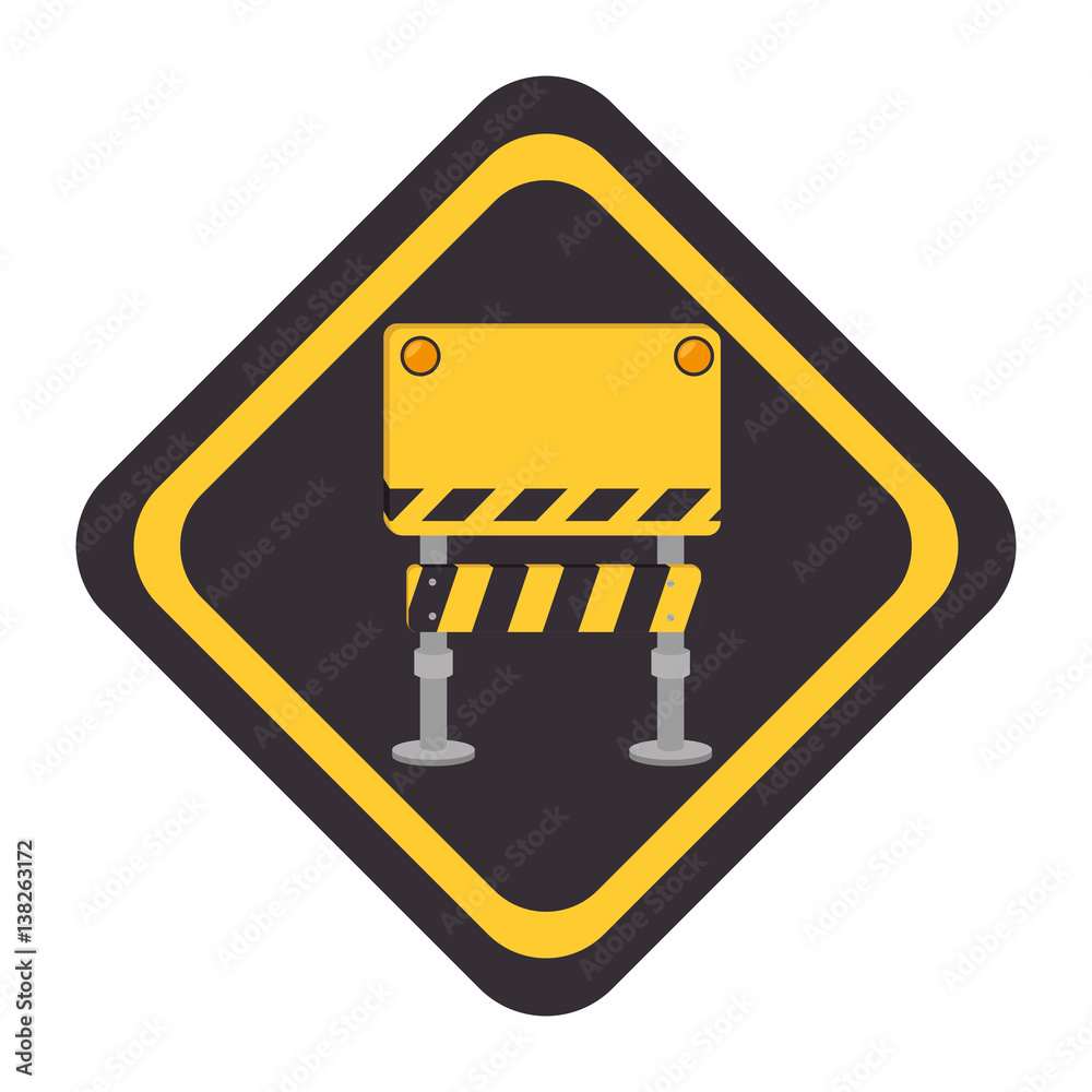 construction barrier sign icon vector illustration design