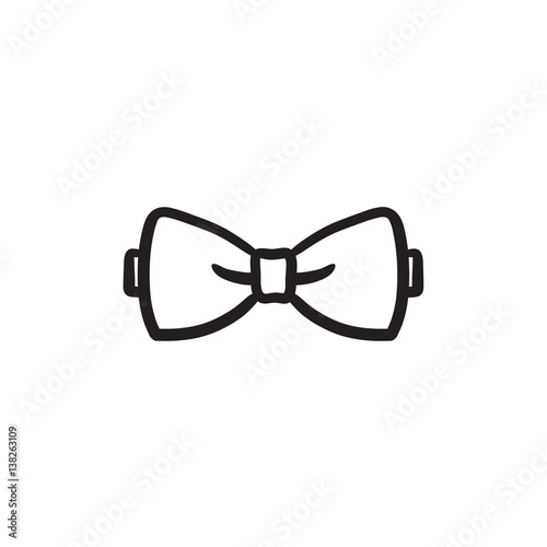 Bow tie sketch icon.