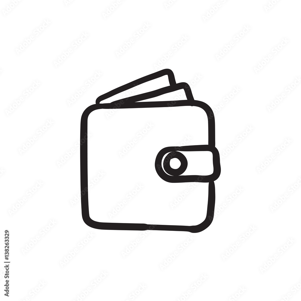 Wallet sketch icon. Wallet sketch icon.