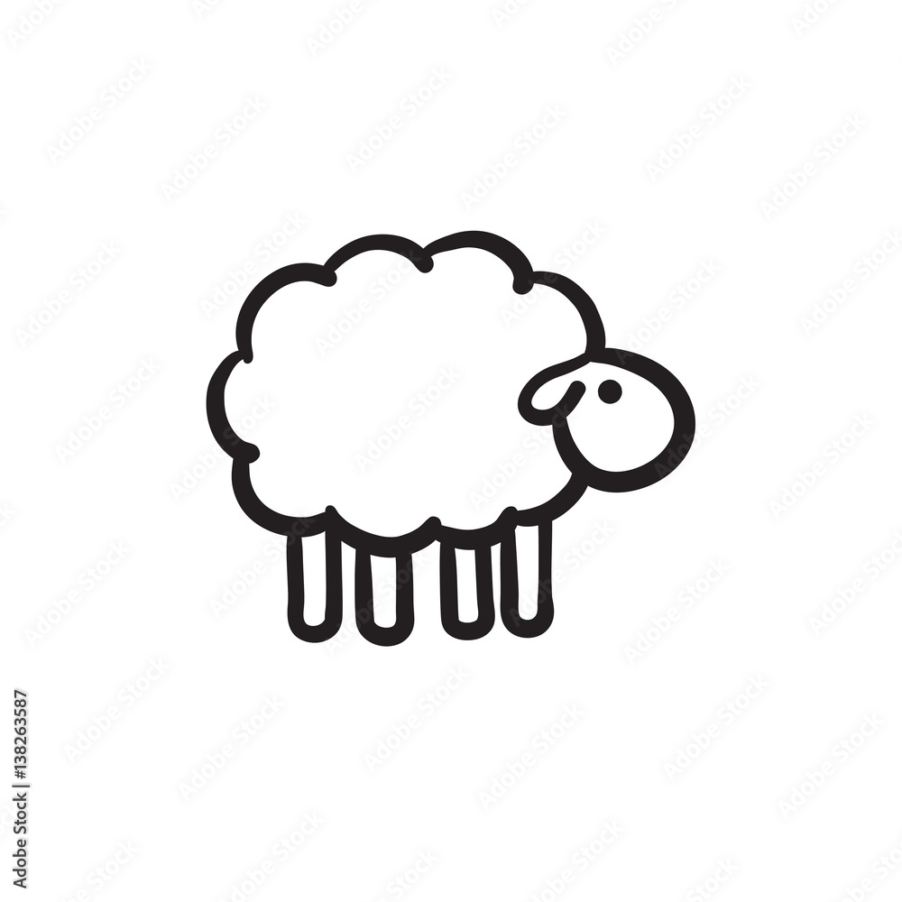 Sheep sketch icon. Sheep sketch icon.
