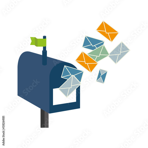 mailbox with envelope letter isolated icon vector illustration design