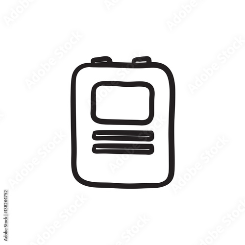 Heart defibrillator sketch icon.