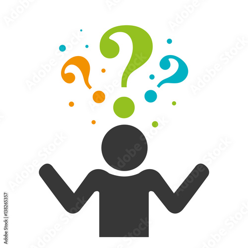 person silhouette with question mark vector illustration design