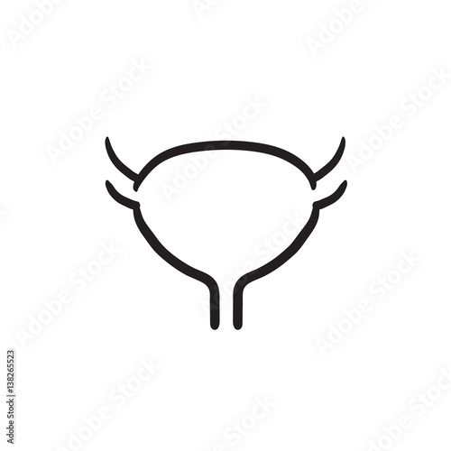 Urinary bladder sketch icon.