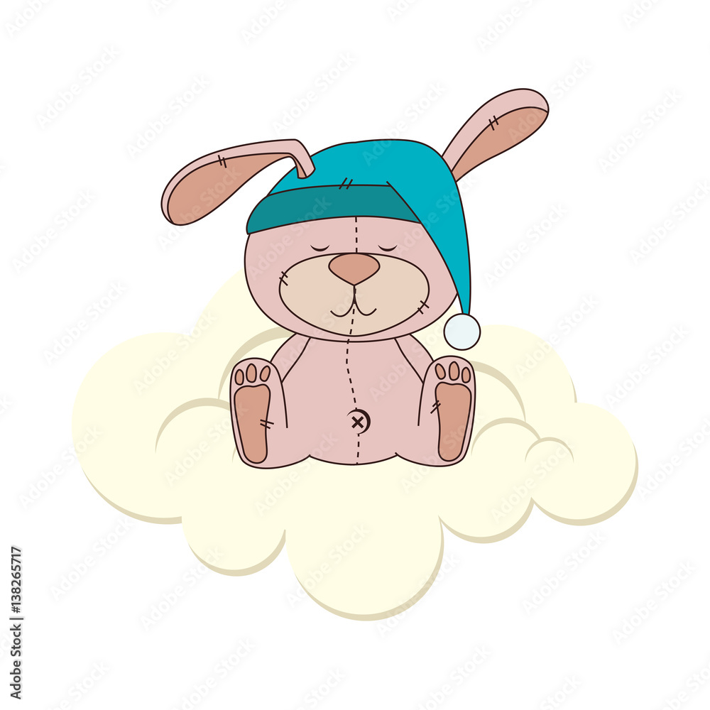 cute rabbit sleeping icon vector illustration design cute rabbit sleeping icon vector illustration design