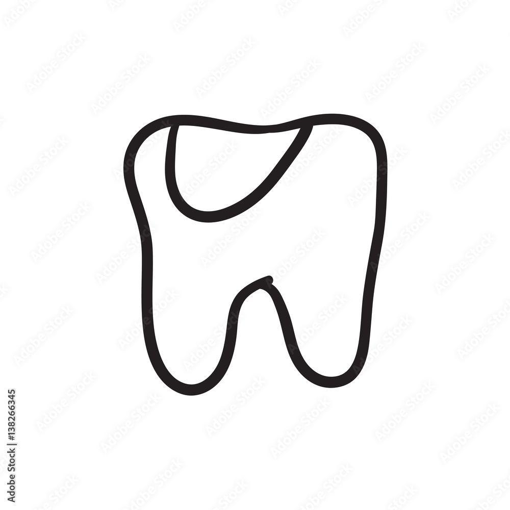 Obraz premium Tooth decay sketch icon.