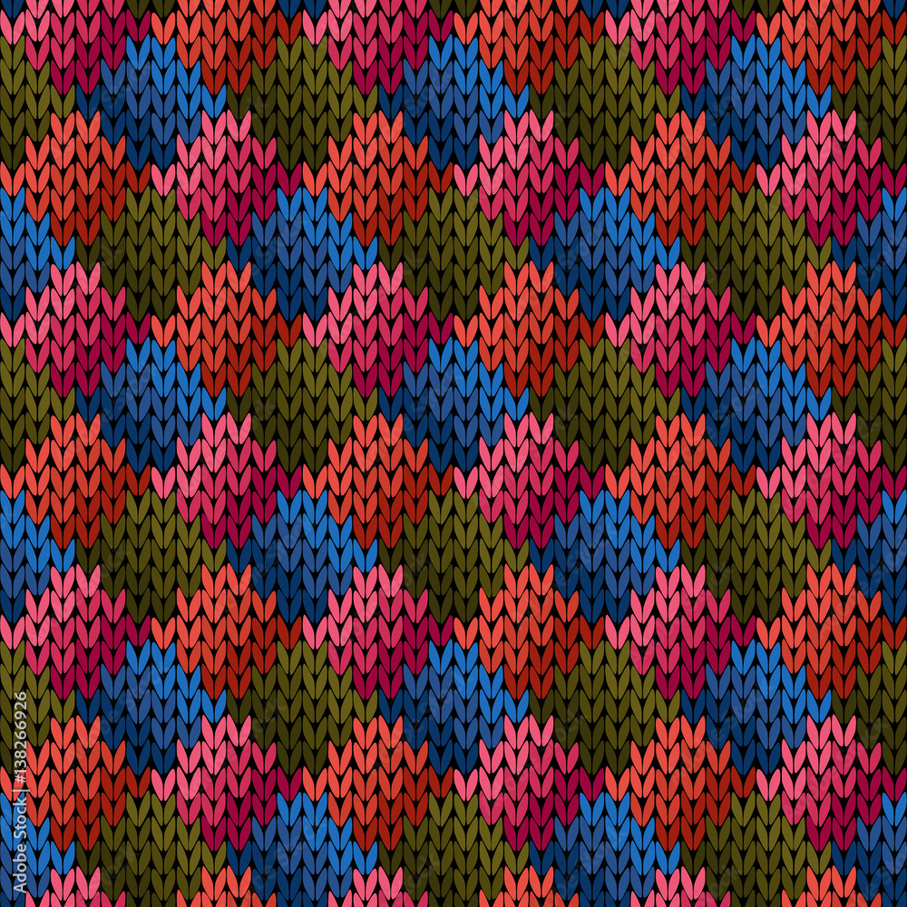 Multicolor seamless knitted pattern