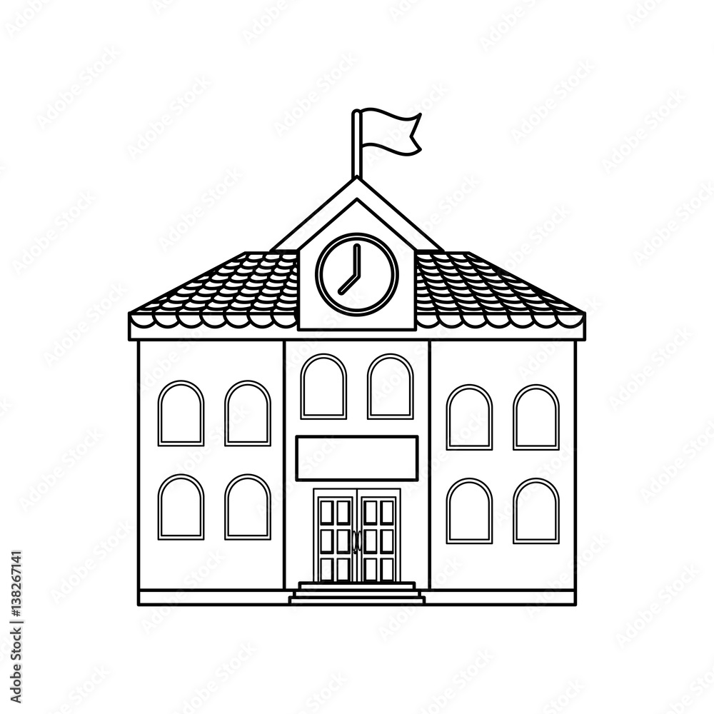 School building isolated icon vector illustration graphic design