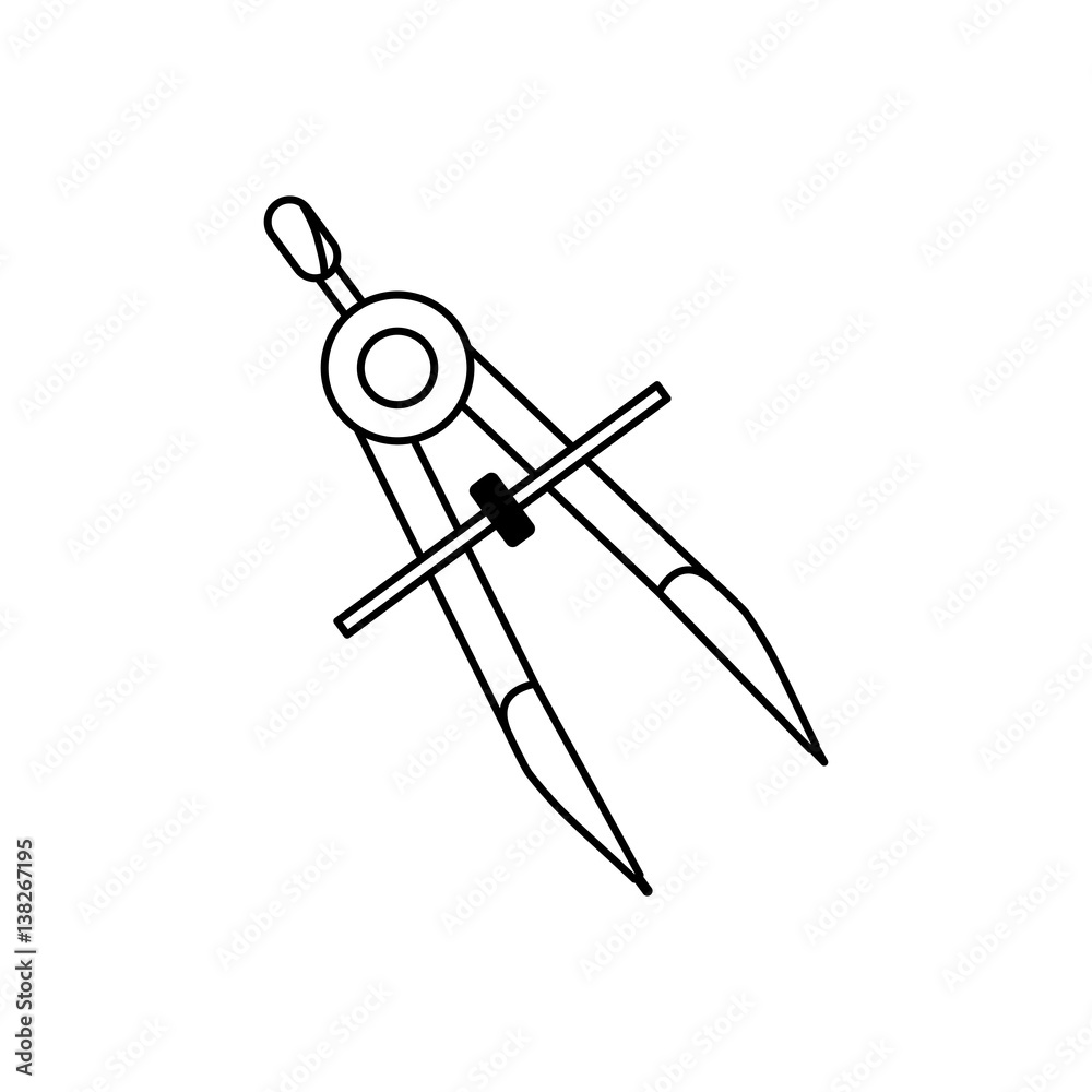 Compass geometric utensil icon vector illustration graphic design Compass geometric utensil icon vector illustration graphic design