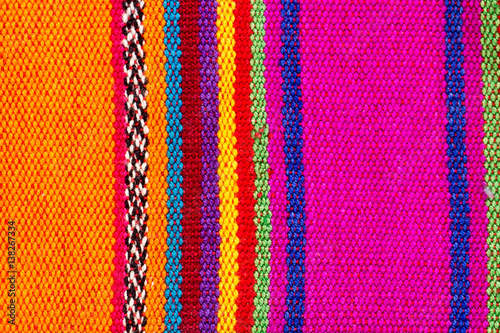 Colorful indian textile in colorful stripes