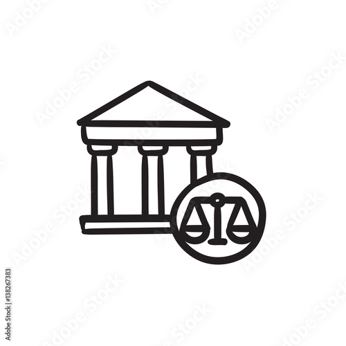 Court sketch icon.