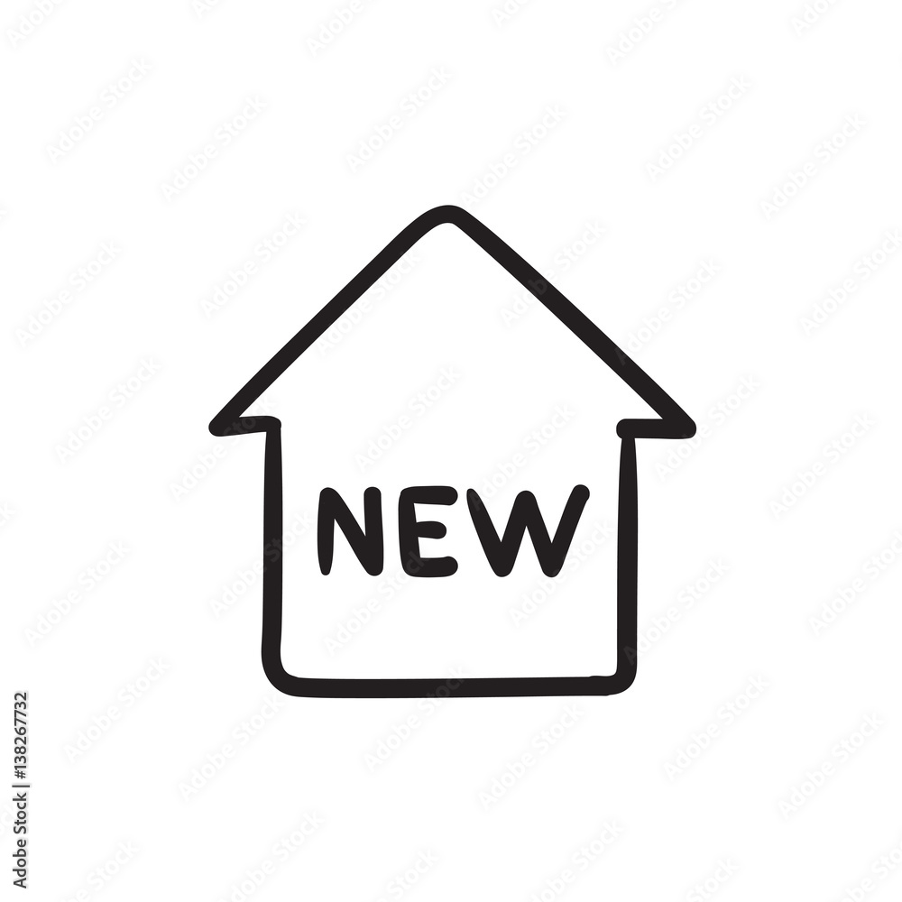 New house sketch icon. New house sketch icon.