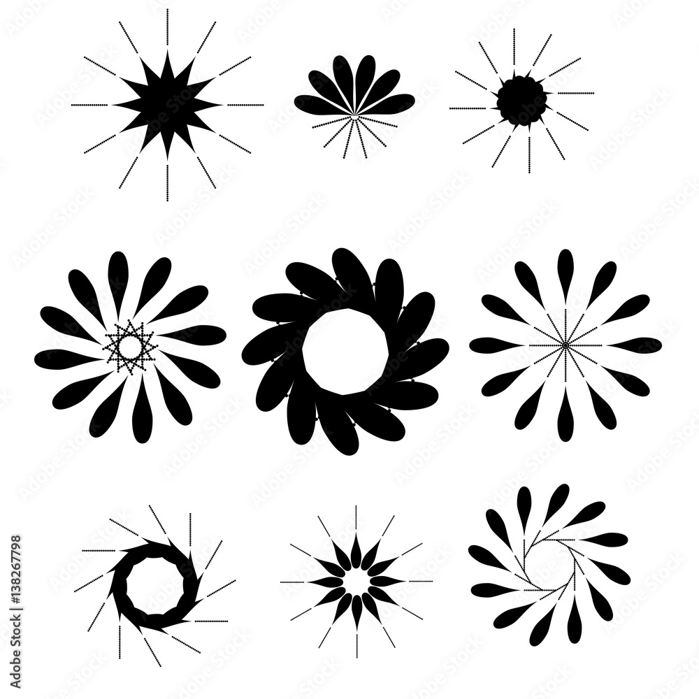 vector flowers silhouette
