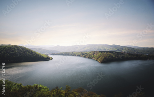 lake with motion blur in the water