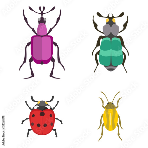 Insect icon flat isolated vector illustration.