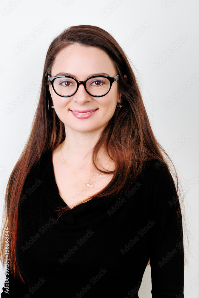 Portrait of young smiling brunette