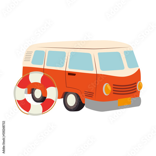 van travel summer icon vector illustration design