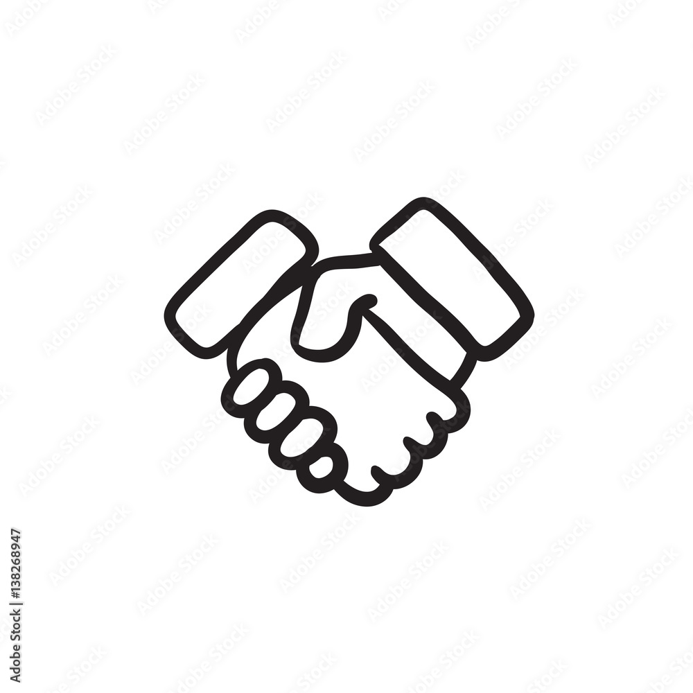 Handshake sketch icon.