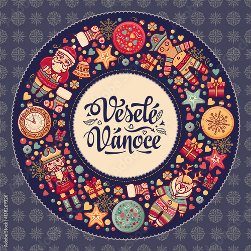 Vesele vanoce -  greeting cards. Xmas in the Czech Republic. 