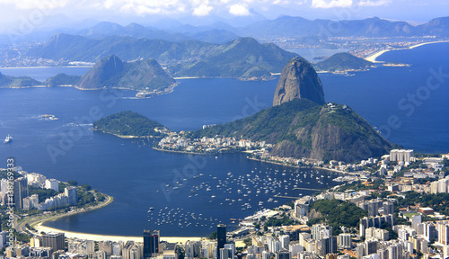 RIO DE JANEIRO, BRAZIL. Panoramic view of Rio de Janeiro City from Corcovado hill.