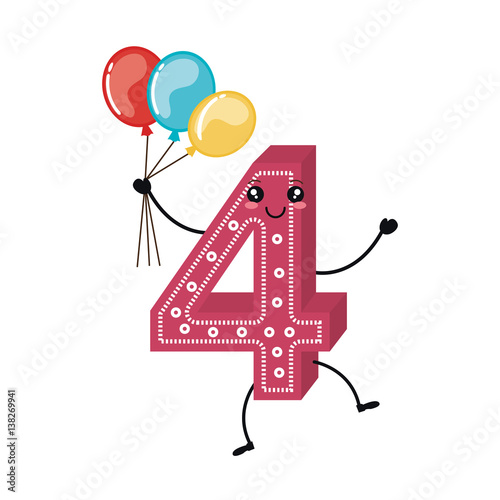 candle birthday number character vector illustration design