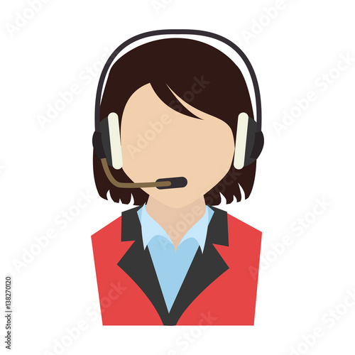 call center agent service icon vector illustration design