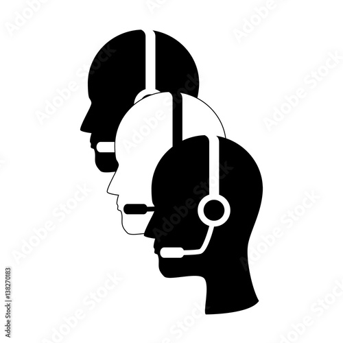 call center agent service icon vector illustration design